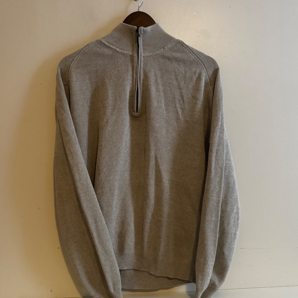 Tommy Bahama Men's Sm Silk Cotton Quarter Zip Sweater Tan Fall Basics Layers